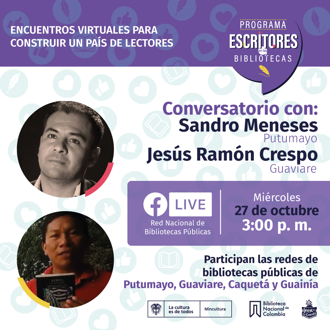 Escritores en las bibliotecas con Sandro Meneses y Jesús Ramón Crespo