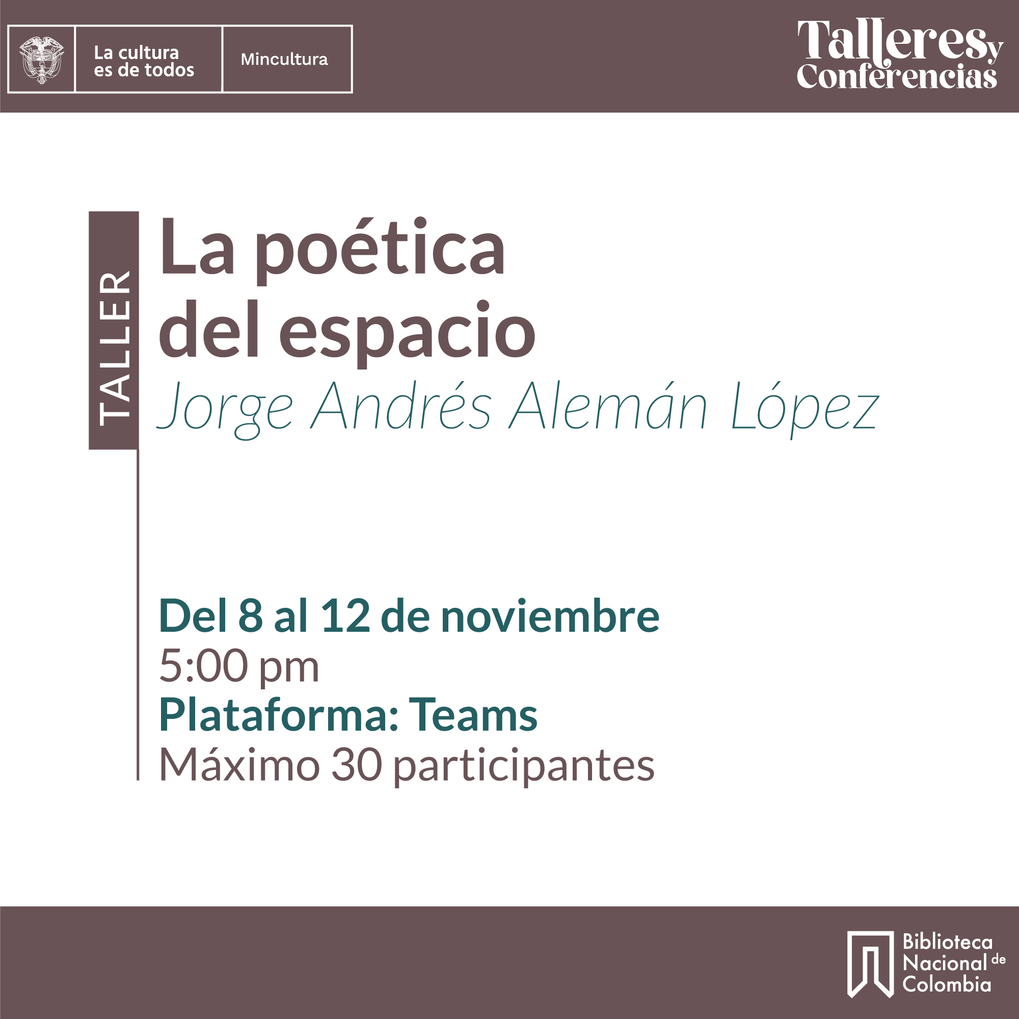 Taller “La poética del espacio”