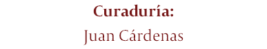 Curaduría: Juan Cárdenas